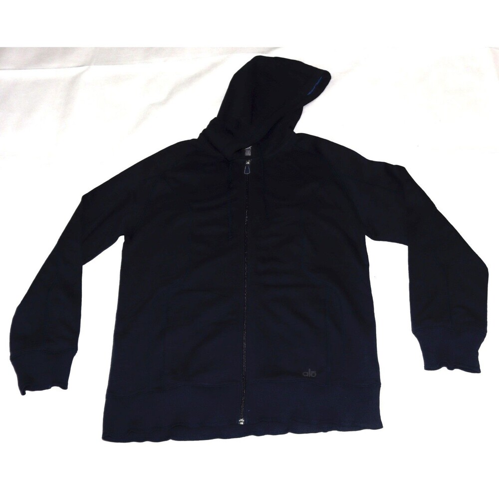Alo Yoga Air Land Ocean Women's Full Zip Pockets Hooded Sweatshirt Size Large
